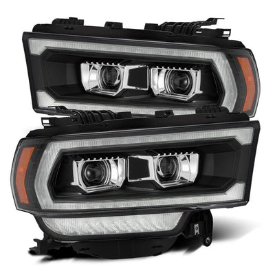 Alpharex Dodge Ram 2500/3500/4500/5500 (2019–2024)/ LUXX-Series Headlights Alpha-Black Housing / Clear Lens (MPN: AHL-DR219-P-S-FLB) (ARX880550)