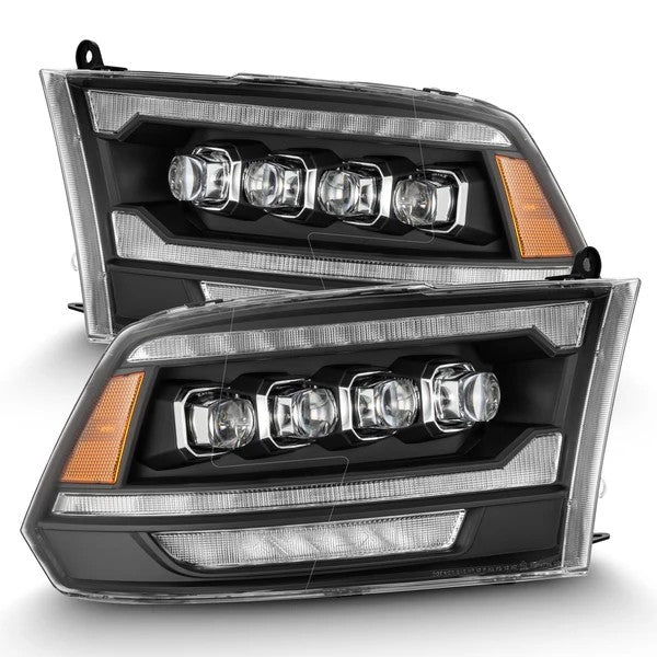 Alpharex Dodge Ram 1500 (2009–2018) / 2500/3500/4500/5500 (2010–2018) / 1500 Classic (2019–2024) NOVA-Series headlights Alpha-Black Housing / Clear Lens (ARX880555)