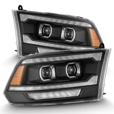 Alpharex Dodge Ram 1500 (2009–2018) / 2500/3500/4500/5500 (2010–2018) / 1500 Classic (2019–2024) LUXX-Series Projector Headlights Alpha-Black LED (ARX880558)
