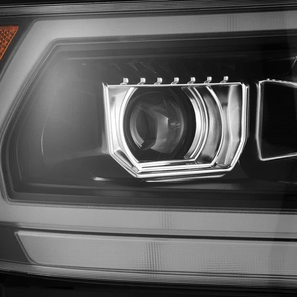 Alpharex Dodge Ram 1500 (2019–2024) PRO-Series headlights Alpha-Black Housing / Clear Lens (MK II 2500 Style) excludes Classic, Limited Longhorn, Limited (ARX880574)