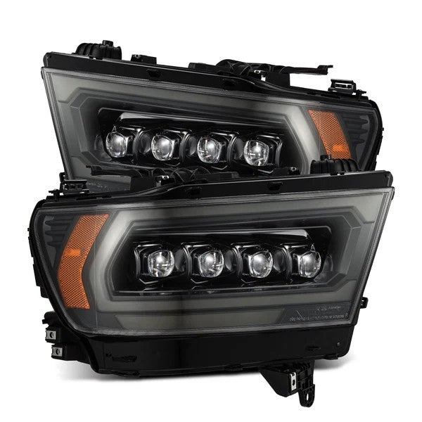 Alpharex Dodge RAM 1500 (2019-2024) MKII NOVA-Series LED Projector Headlights Alpha-Black Housing with Clear Lens (ARX880577)