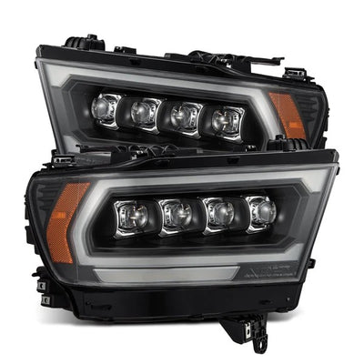 Alpharex Dodge Ram 1500 (2019–2024) NOVA-Series headlights Black MKII Housing / Clear Lens (MK II 2500 Style) excludes Classic, Limited Longhorn, Limited (ARX880578)