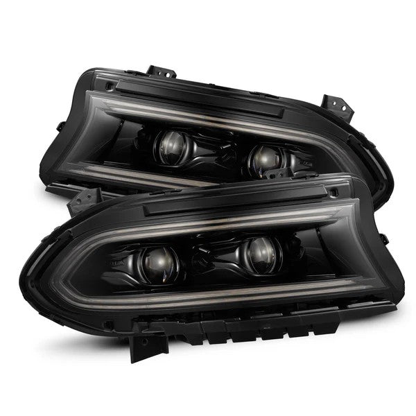 AlphaRex Dodge Charger (2015-2023) Black LUXX-Series Fits with stock halogen projector headlights (MPN: AHL-DC15-PL-SA-FLB) (ARX880579)