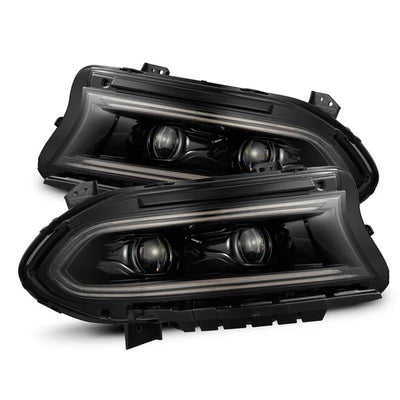 AlphaRex Dodge Charger (2015-2023) Black LUXX-Series Fits with stock halogen projector headlights (MPN: AHL-DC15-PL-SA-FLB) (ARX880579)