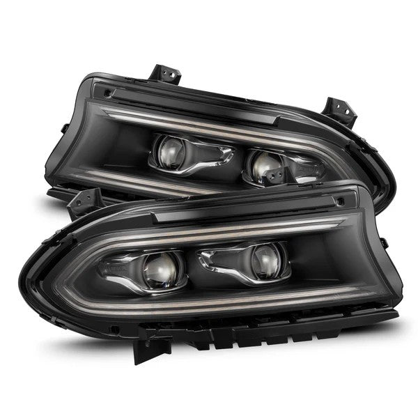 Alpharex Dodge Ram Charger (2015–2023) LUXX-Series Halogen Projector Headlights Black Housing / Clear Lens (MPN: AHL-DC15-PL-SA-B) (ARX880599)