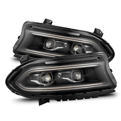 Alpharex Dodge Ram Charger (2015–2023) LUXX-Series Halogen Projector Headlights Black Housing / Clear Lens (MPN: AHL-DC15-PL-SA-B) (ARX880599)