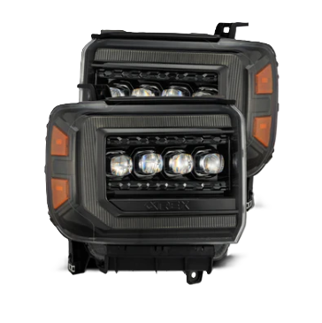AlphaRex GMC Sierra 1500 2500HD 3500HD 2014-2018 NOVA-Series LED Alpha-Black Projector Headlights – SKU ARX880616