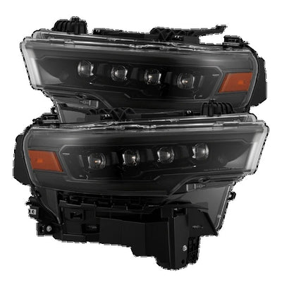 Alpharex Dodge RAM 1500 (2025-2026) NOVA-Series LED Projector Headlights Alpha-Black Housing with Clear Lens (AHL-DR25-N-FLB) (ARX880890)
