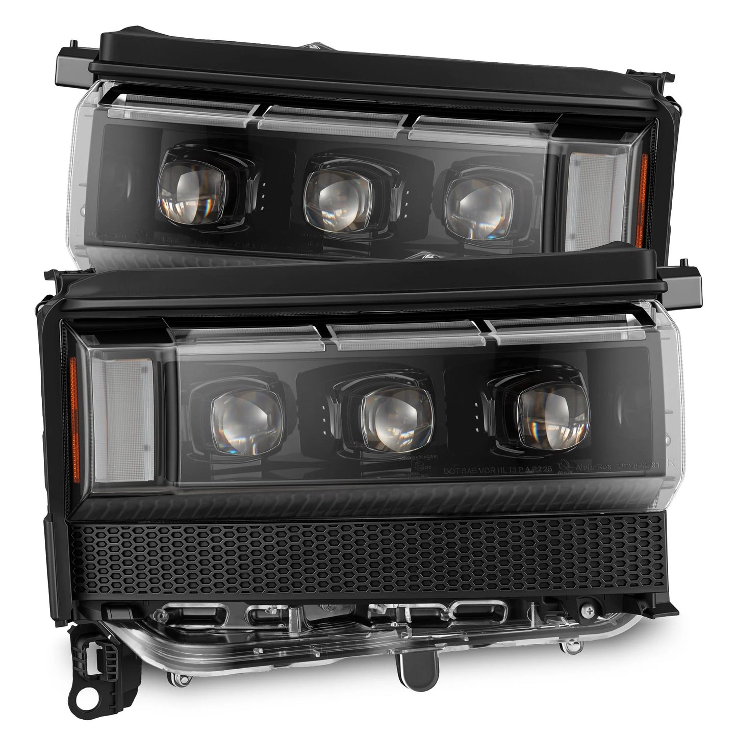 AlphaRex Alpha-Black LED Projector Headlights w/ Activation Light, Switchback DRL & Sequential Signal for 2024-2026 Toyota Land Cruiser (AHL-TLC24-N-FLB)