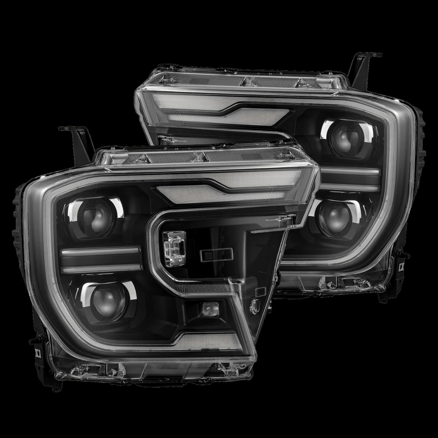AlphaRex LUXX-Series Black LED Projector Headlights w/ Activation Light, Switchback DRL & Sequential Signal for 2024-2026 Ford Ranger / Ranger Raptor (SKU ARX880903 / AHL-FR24-PL-SA-B)