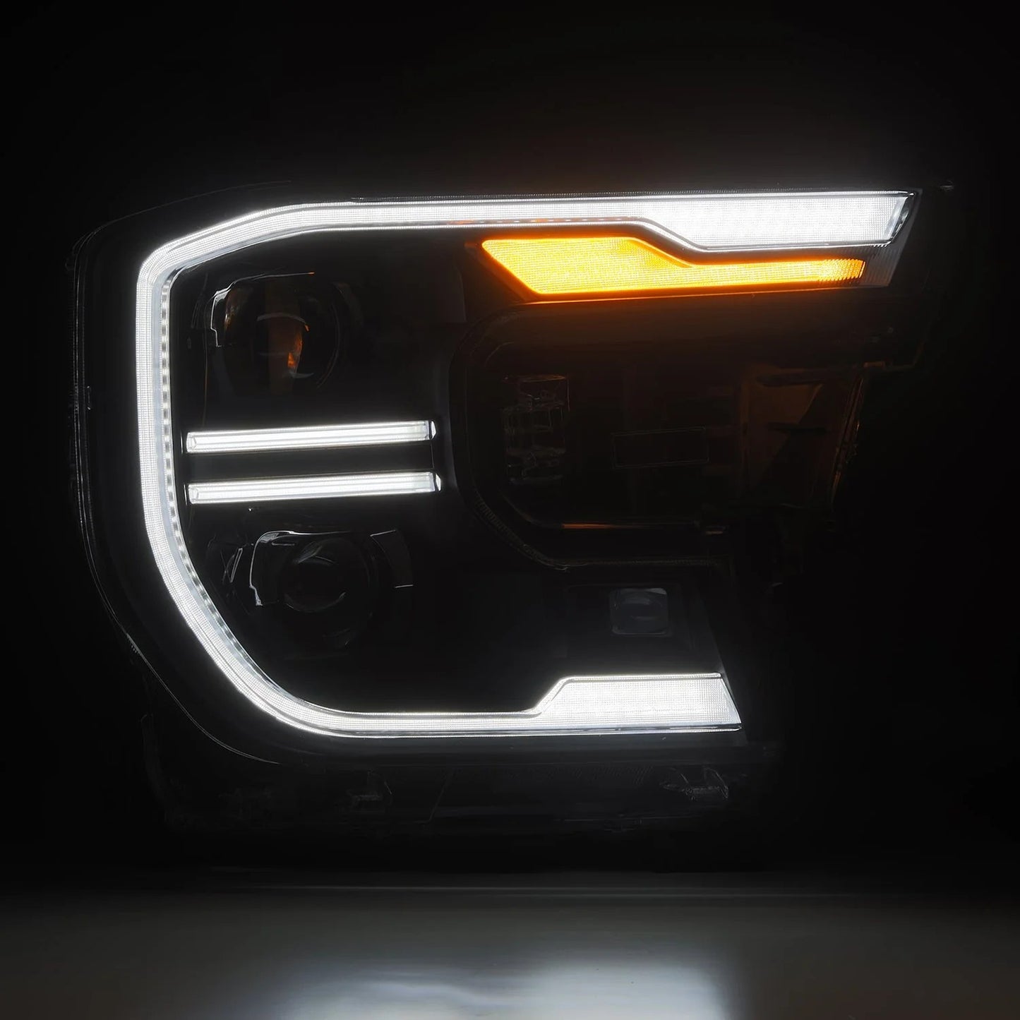 AlphaRex LUXX-Series Black LED Projector Headlights w/ Activation Light, Switchback DRL & Sequential Signal for 2024-2026 Ford Ranger / Ranger Raptor (SKU ARX880903 / AHL-FR24-PL-SA-B)