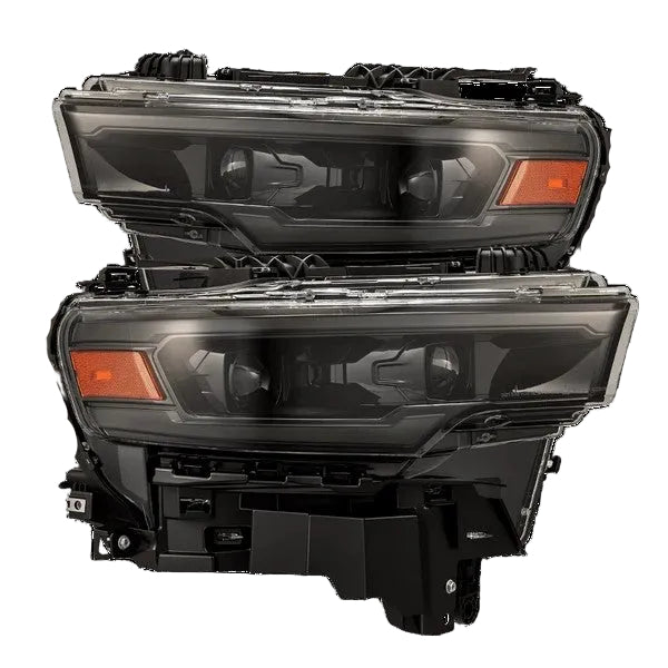 Alpharex Dodge RAM 1500 (2025-2026) LUXX-Series LED Projector Headlights Alpha-Black Housing with Clear Lens (AHL-DR25-PL-SA-FLB) (ARX880906)