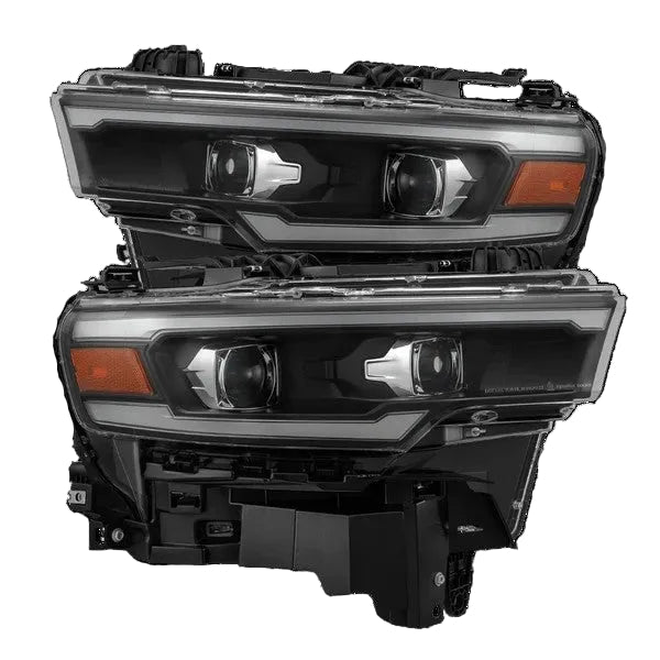 Alpharex Dodge RAM 1500 (2025-2026) LUXX-Series LED Projector Headlights Black Housing with Clear Lens (AHL-DR25-PL-SA-B) (ARX880907)