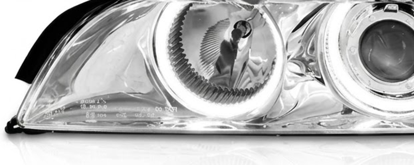Anzo USA Chrome Housing Projector Headlights w/ LED Halos & Clear Lens for BMW 5-Series E39 Halogen Models (1997-2001)  ANZ121018