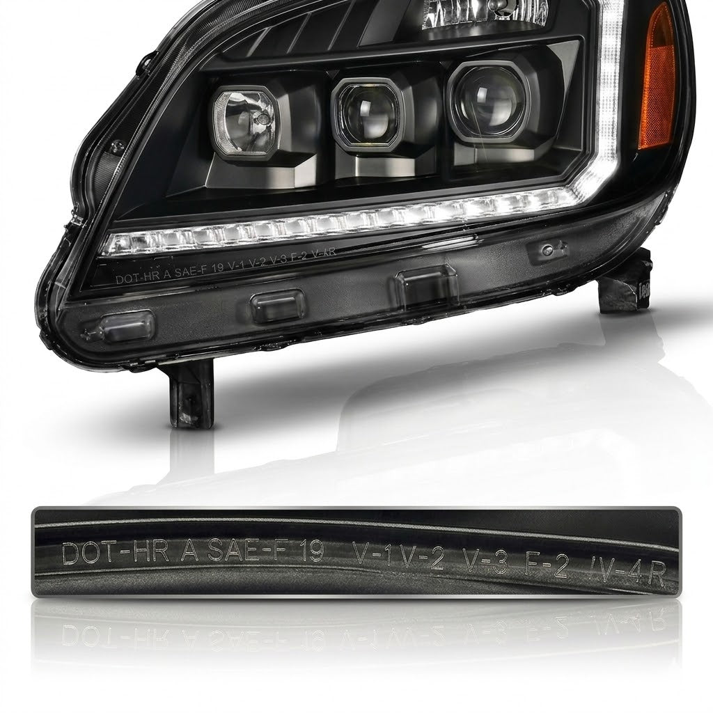 Anzo USA Black Full LED Projector Headlights w/ Sequential Bar & Activation Sequence for Chevrolet Colorado (2015-2022) — Pair | ANZ111634