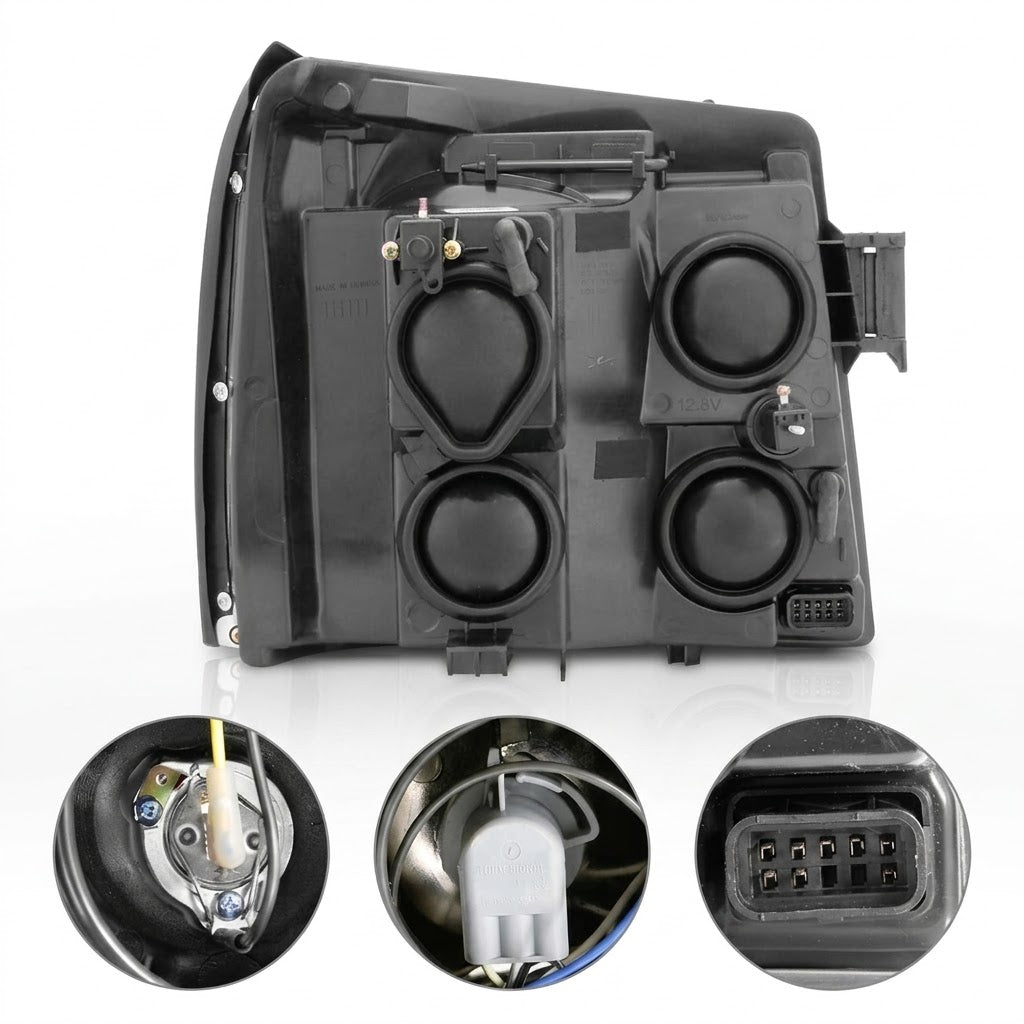 Anzo USA Chrome Housing Projector Headlights w/ SMD LED Halos for Cadillac Escalade & ESV OEM HID Models (2002-2006)  ANZ111176