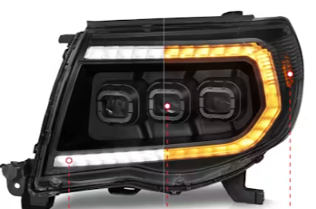 Anzo USA Black Projector Full LED Headlights w/ Sequential Light Bar for Toyota Tacoma (2005-2011) — Pair | ANZ111581