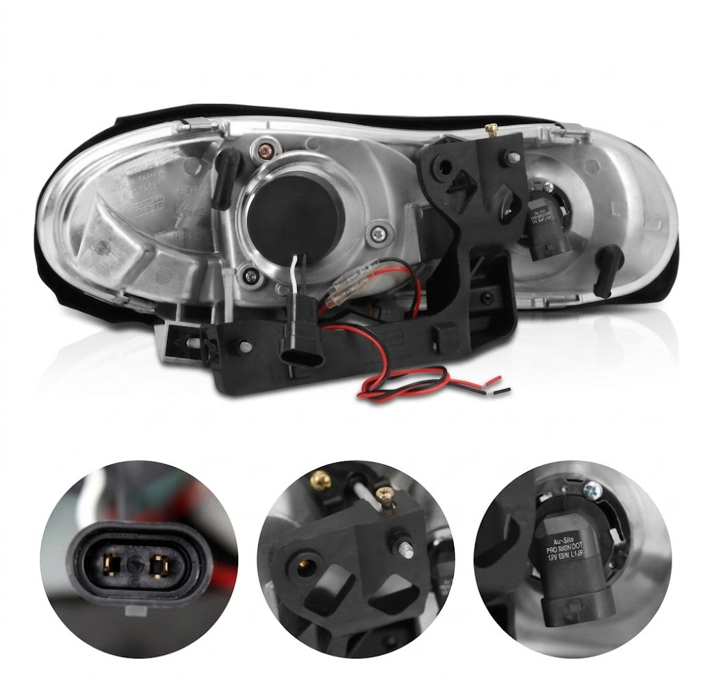 Anzo USA Black Housing Projector Headlights w/ High-Intensity LED Halo for Chevrolet Camaro (1998-2002) — Pair | ANZ121160
