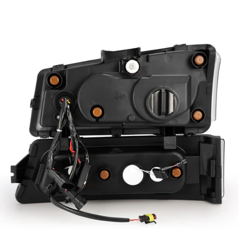 AlphaRex NOVA-Series Black LED Projector Headlights with Activation Light, Sequential Signal, and Switchback DRL for Chevrolet Silverado 1500/2500HD/3500HD 2003-2007 & Avalanche 2002-2006 — SKU: ARX880256
