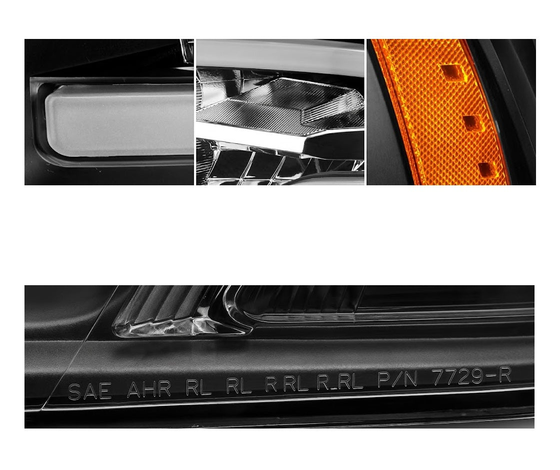 Anzo USA Square LED Projector Headlight w/ Light Bar for Dodge Ram (2002-2010) — Passenger Side Only | ANZ111539