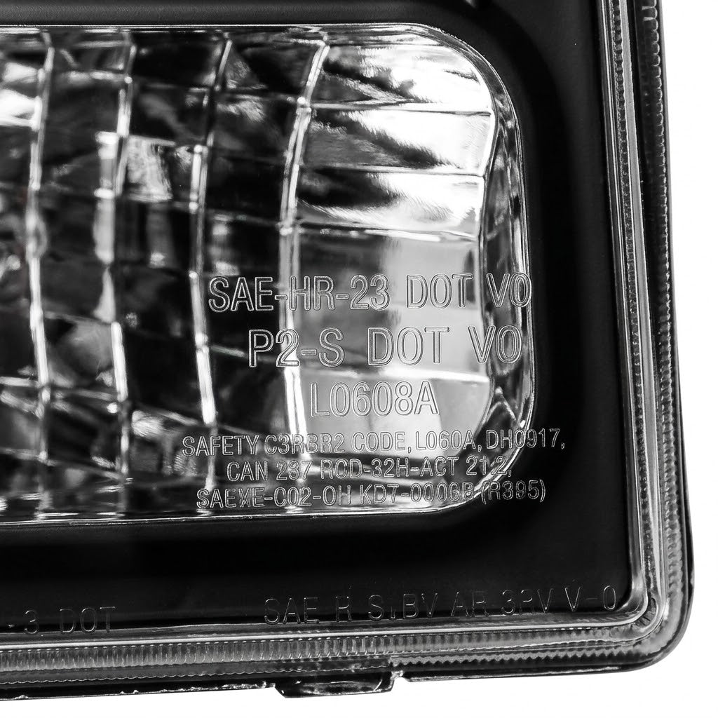 Anzo USA Black Crystal Headlights w/ LED for Ford Excursion (2000-2004) — Pair | ANZ111106