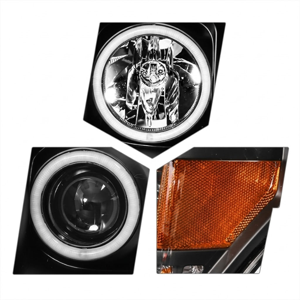 Anzo USA Black G2 Projector Headlights w/ CCFL Halo for Ford F-150 (2009-2014) — Pair | ANZ111298