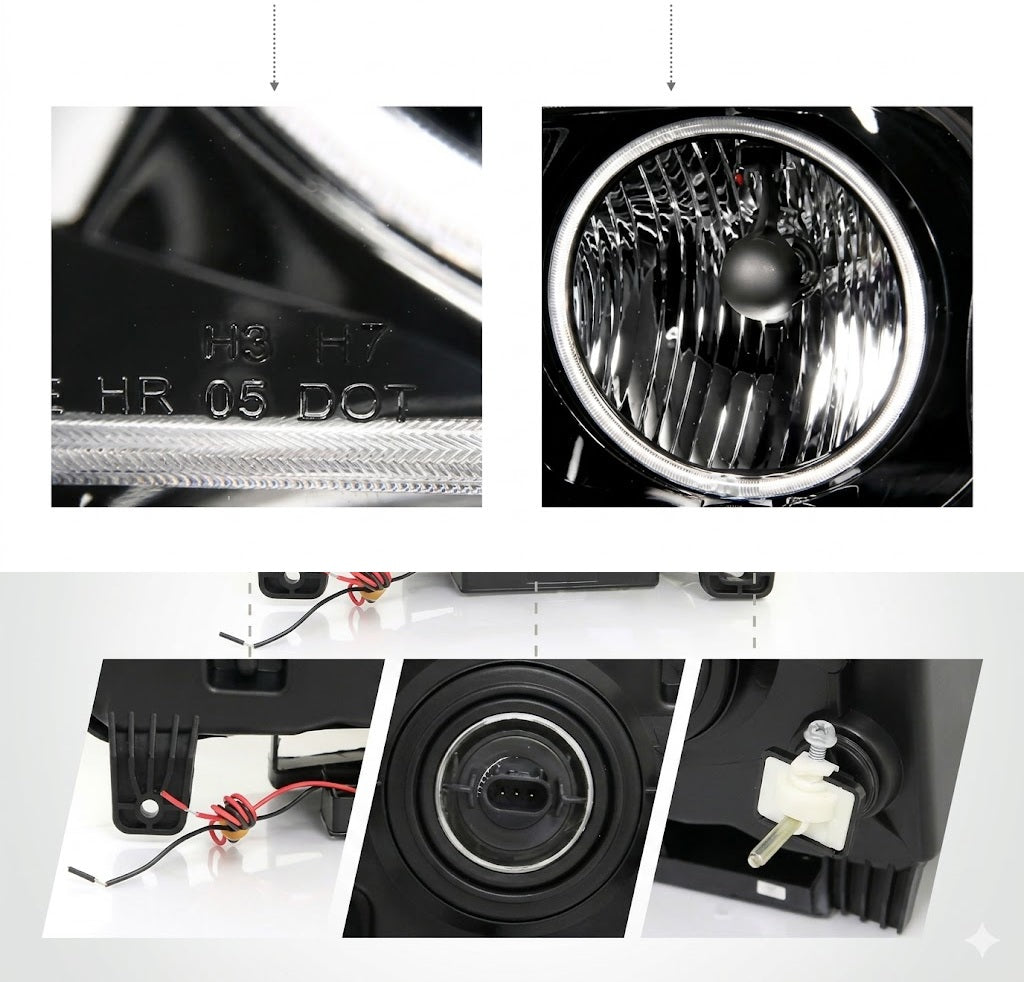 Anzo USA Black Crystal Headlights w/ CCFL Halo for Ford Mustang (2005-2009) — Pair | ANZ121033