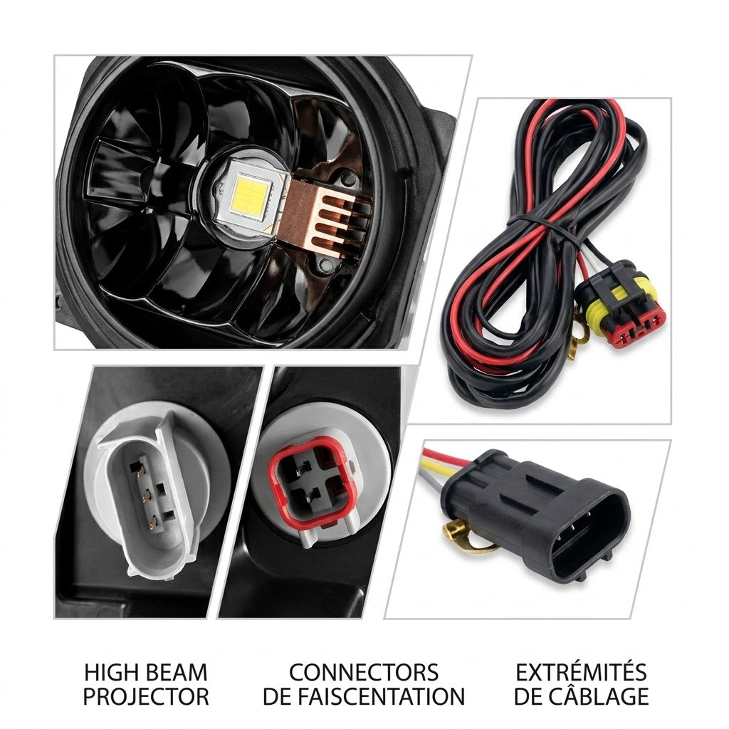 Anzo USA Black Projector LED Headlights Plank Style Sequential for Ford F-150 2018-2020 - ANZ111566