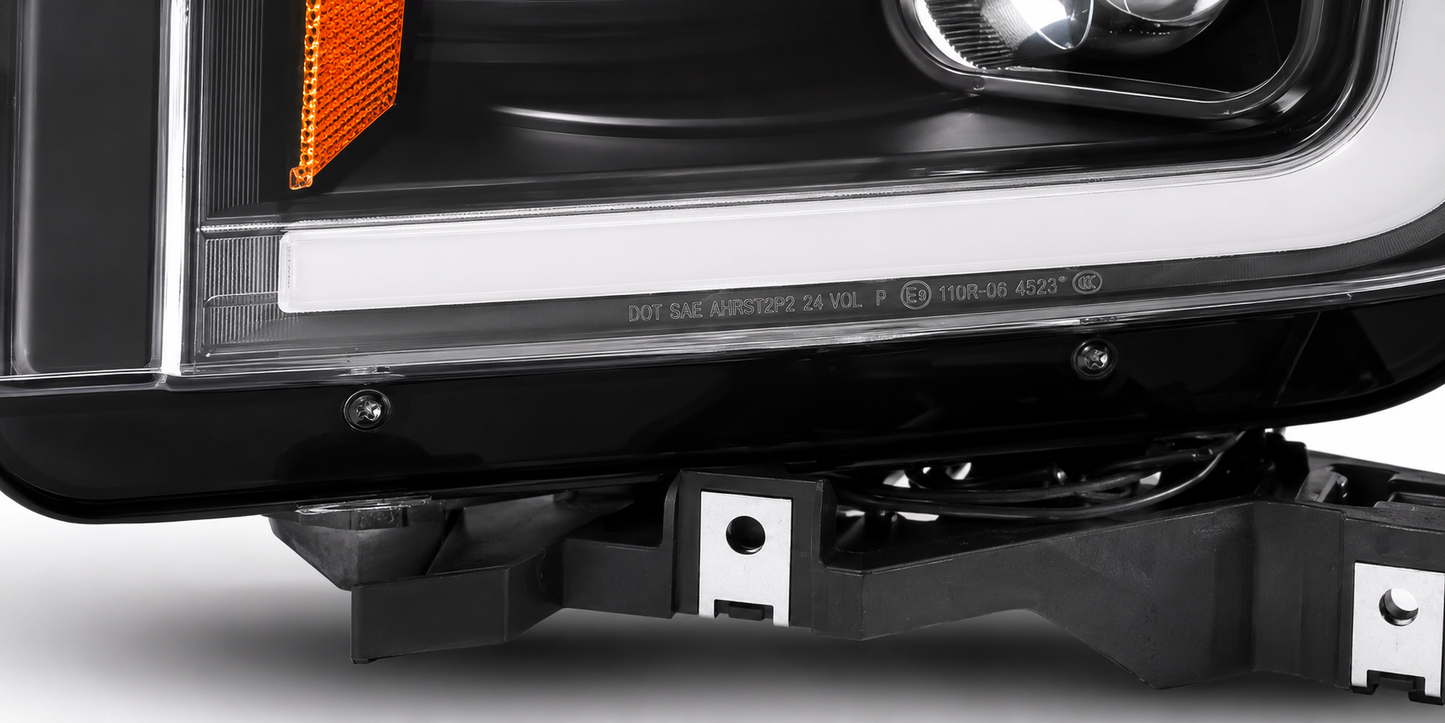 Anzo USA Black Plank Style Full LED Projector Headlights w/ Sequential Turn Signals for Ford F-150 (2015-2017) — Pair | ANZ111630A