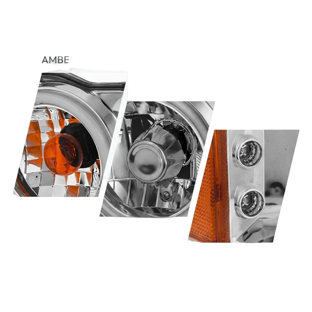Anzo USA Crystal Chrome Housing SMD LED Halo Headlight for Ford Ranger 2001-2011 (1-Piece) - ANZ111151