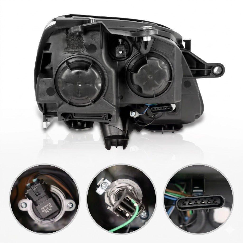 Anzo USA Chrome Crystal OE Style Replacement Headlights w/ LED Side Marker for GMC Acadia (2007-2012) — Pair | ANZ111476