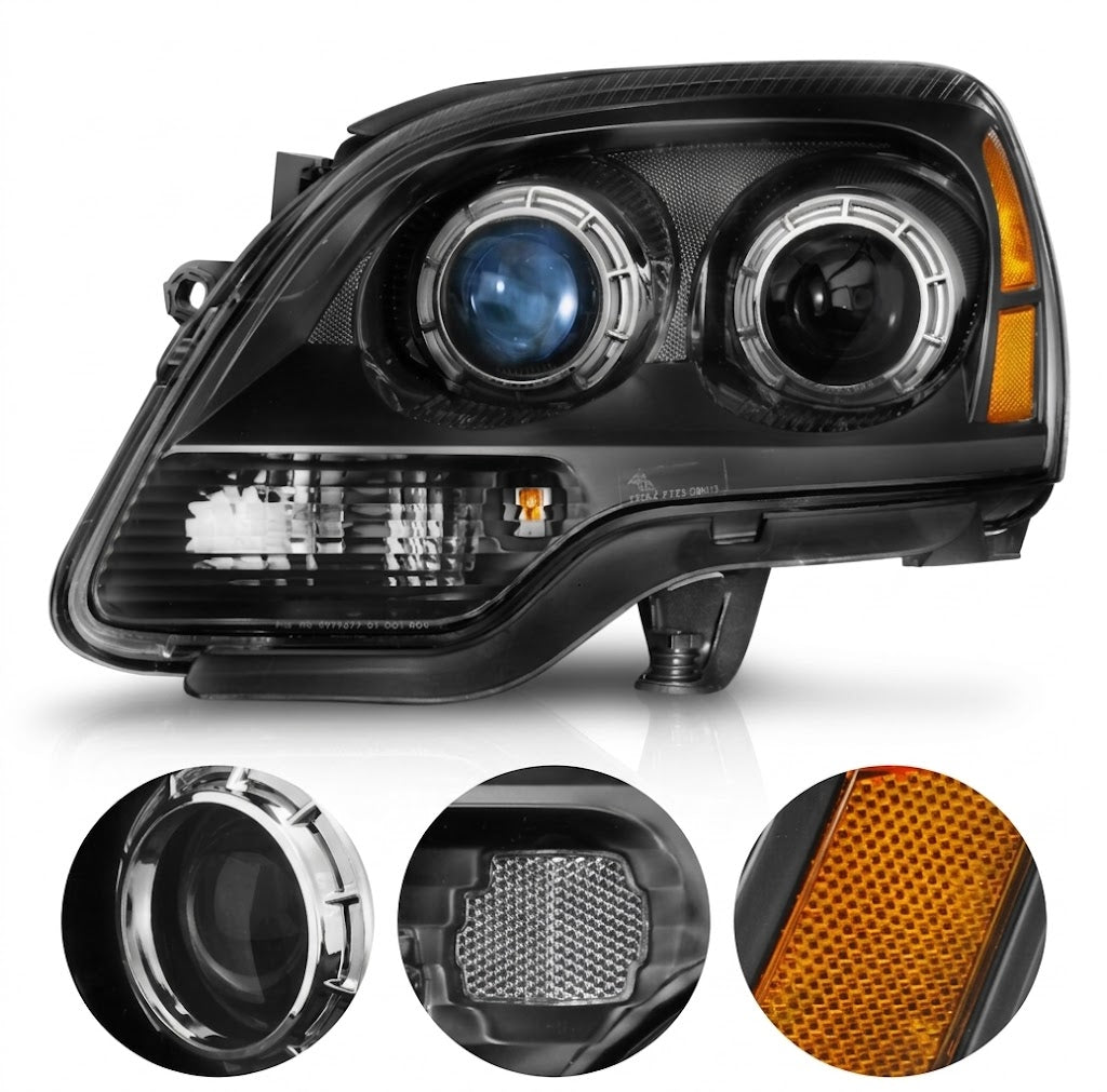 Anzo USA Black Housing Projector Headlights for GMC Acadia (2007-2012) — Pair | ANZ111530