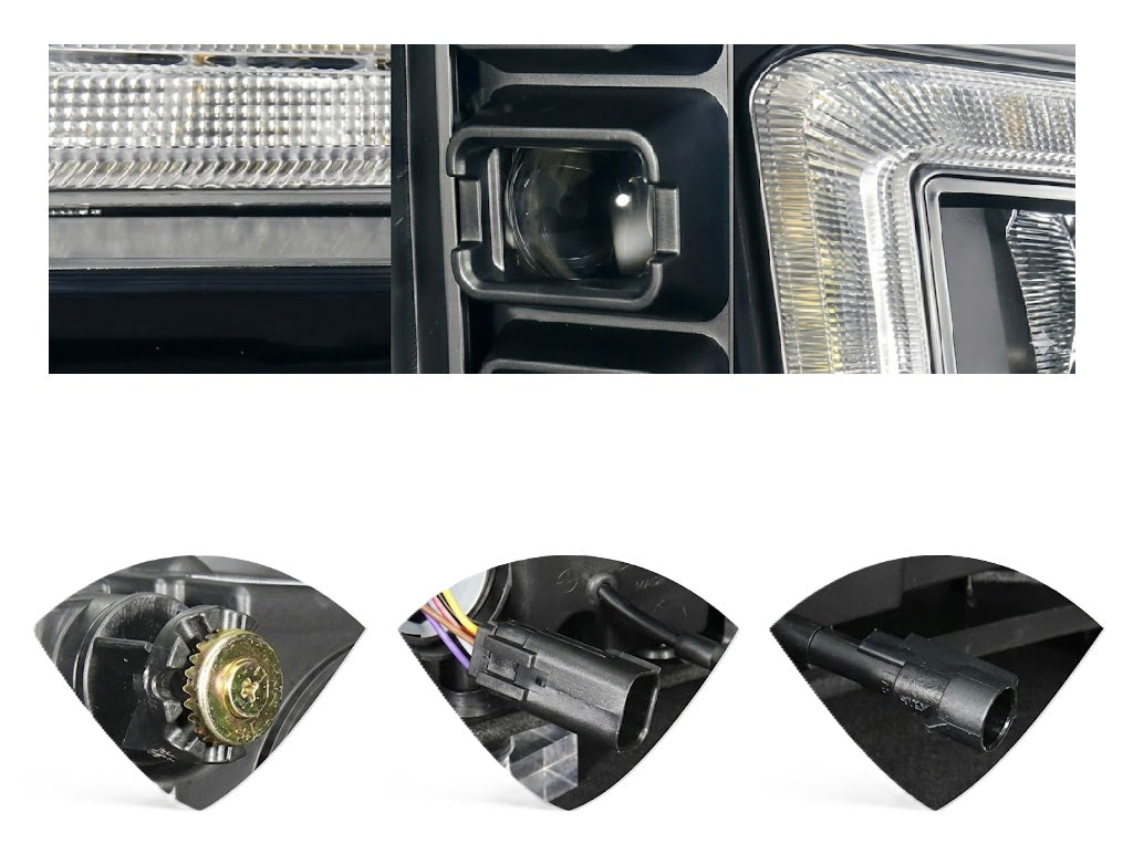 Anzo USA Black Projector Full LED Headlights w/ Sequential Turn Signals for GMC Yukon & Yukon XL (2015-2020) — Pair | ANZ111635X