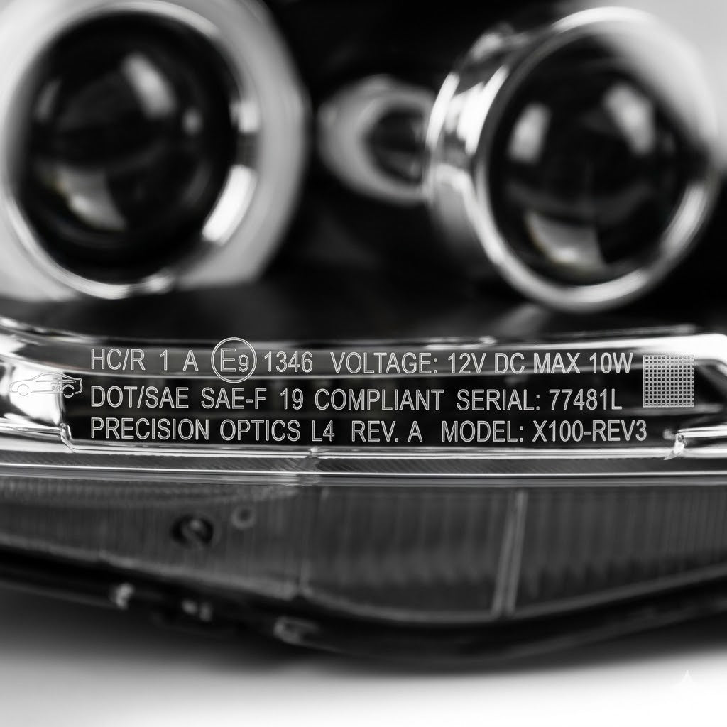 Anzo USA Black Projector Headlights w/ LED SMD Halo for Honda Civic (2006-2011) — Pair | ANZ121454