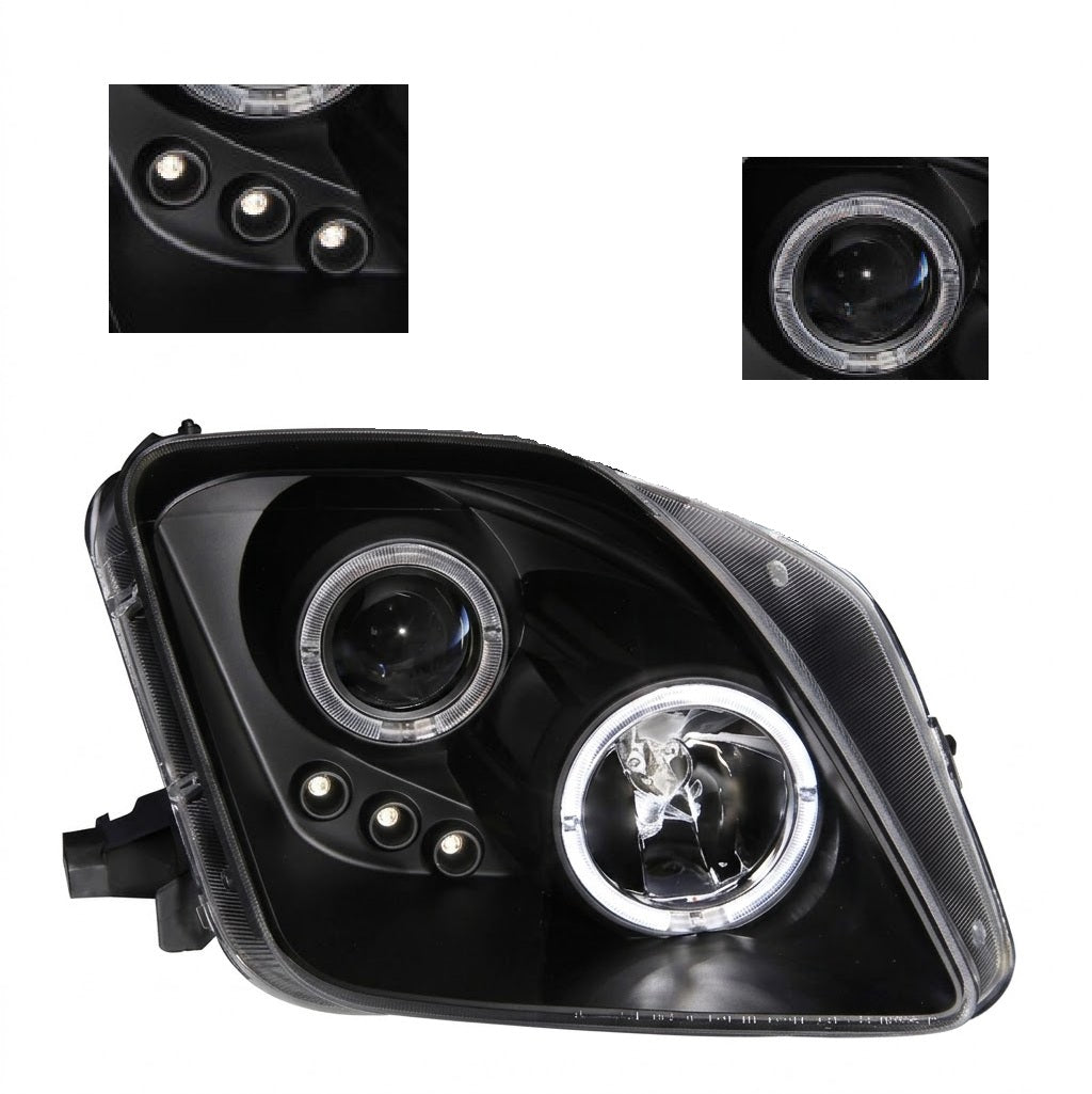 Anzo USA Black Projector Headlights w/ Halo & LED Accent for Honda Prelude (1997-2001) — Pair | ANZ121341