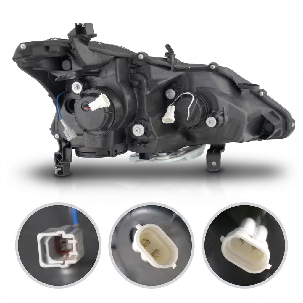 Anzo USA Chrome Housing Projector Headlights w/ Integrated Light Bar for Nissan Altima (2013-2015) ANZ121570