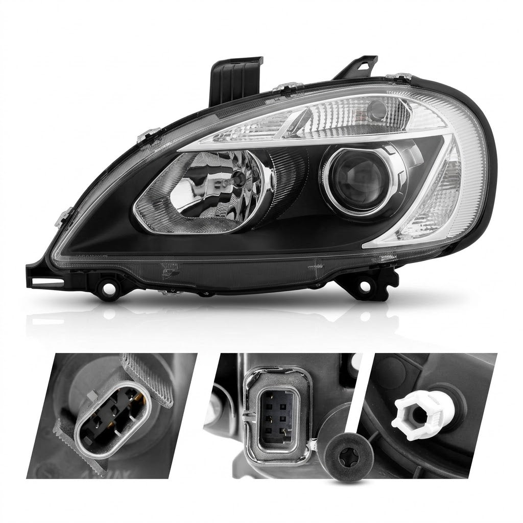Sequential LED Projector Headlights Matte Black for Peterbilt 386/387 (Pair) — Ref: ANZ131030