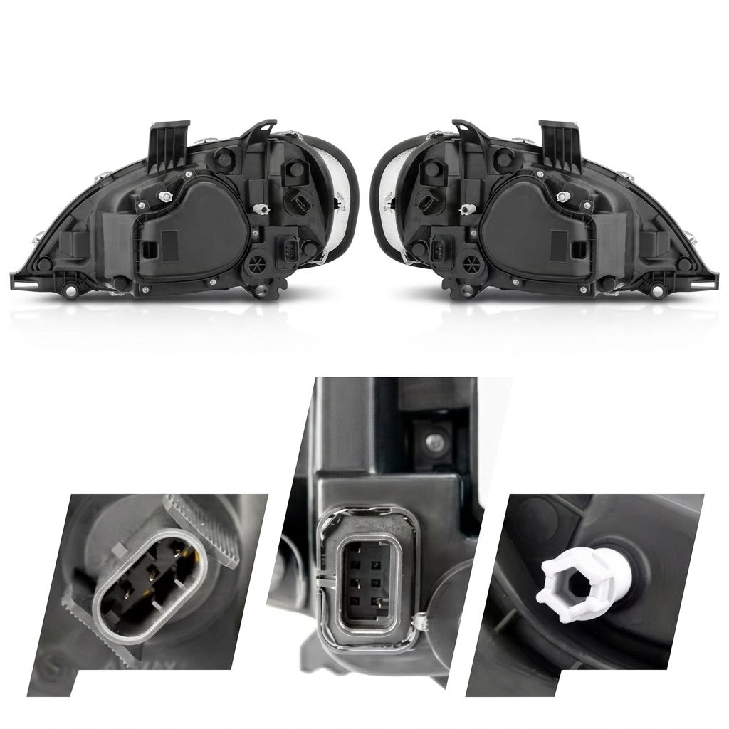 Sequential LED Projector Headlights Brilliant Chrome for Peterbilt 386/387 (Pair) — Ref: ANZ131031