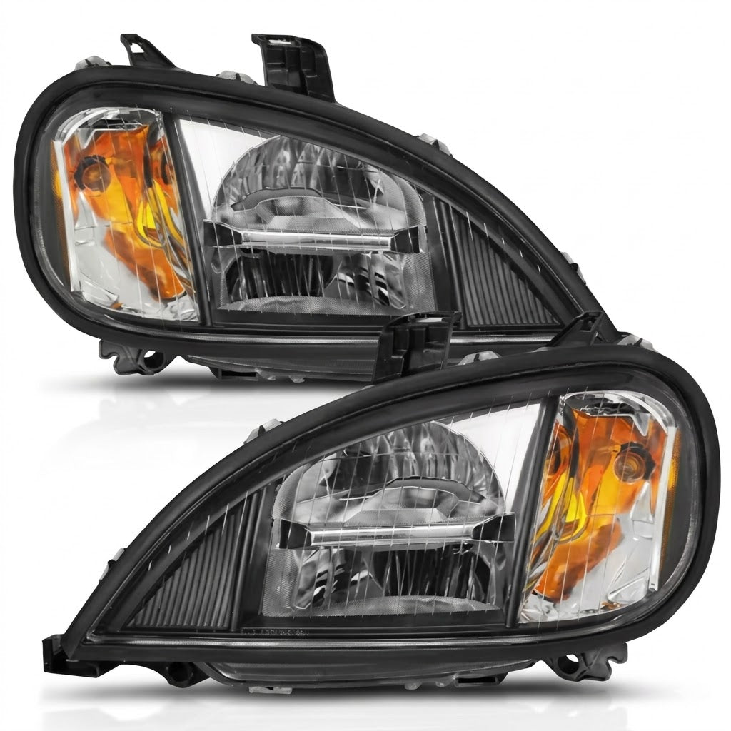 Sequential LED Projector Headlights Matte Black for Peterbilt 386/387 (Pair) — Ref: ANZ131028