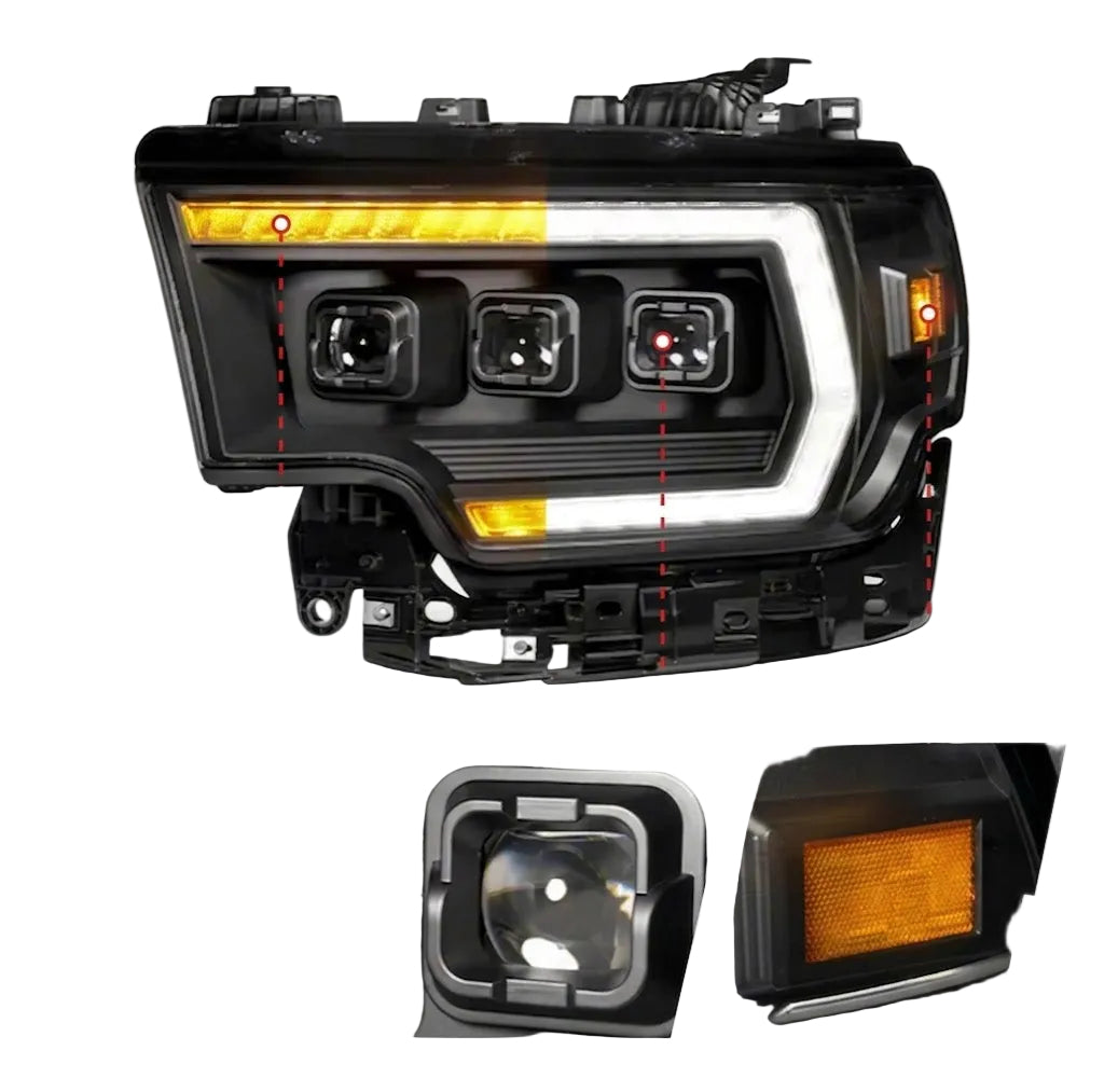 Anzo USA Z-Series Full LED Projector Headlight w/ Sequential Turn Signal for RAM 2500 / 3500 (2019-2024) — Driver Side Only | ANZ111601X
