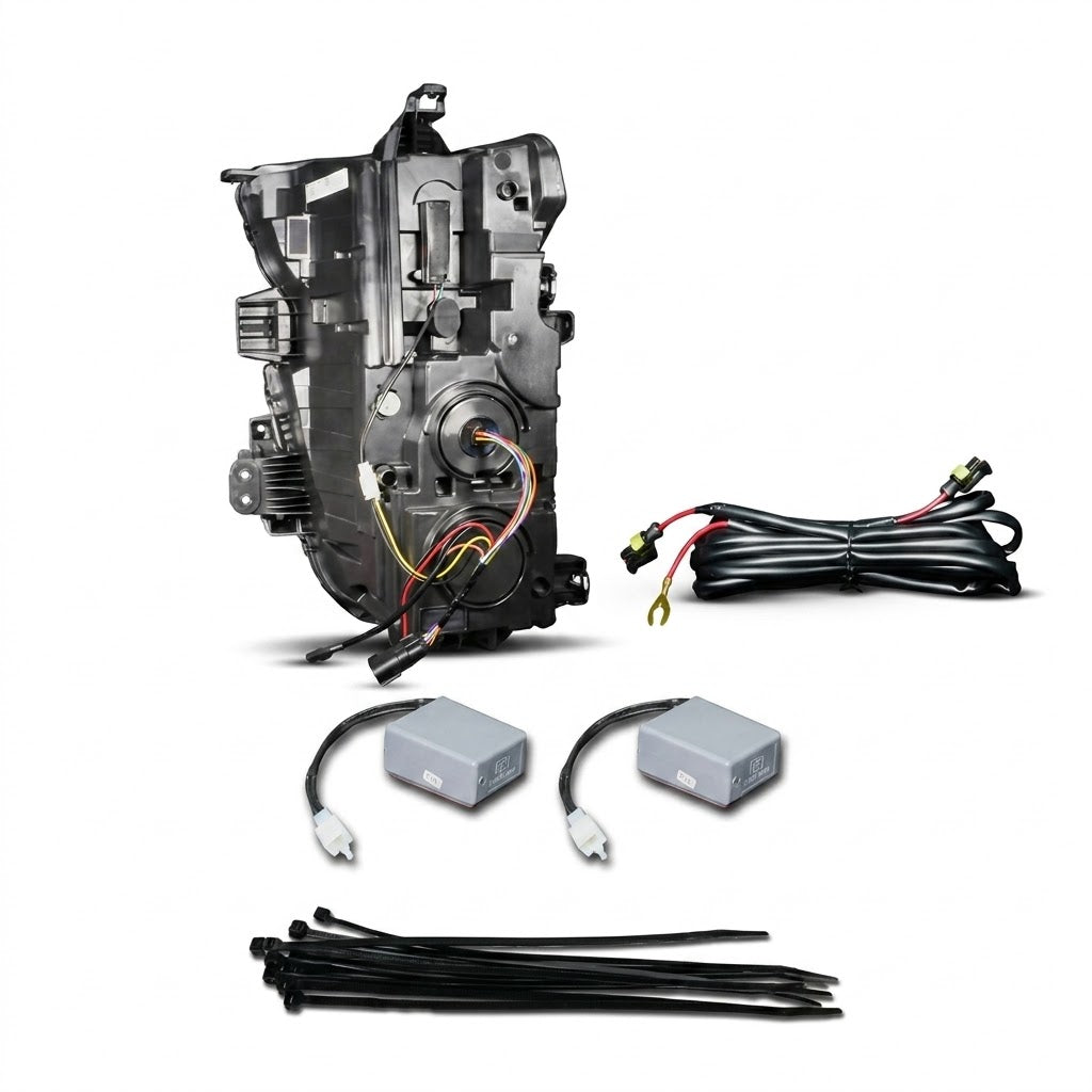 Chevrolet Black Quad-Projector Plank LED Headlights for Chevy Silverado HD 2020-2024 - ANZ111619X