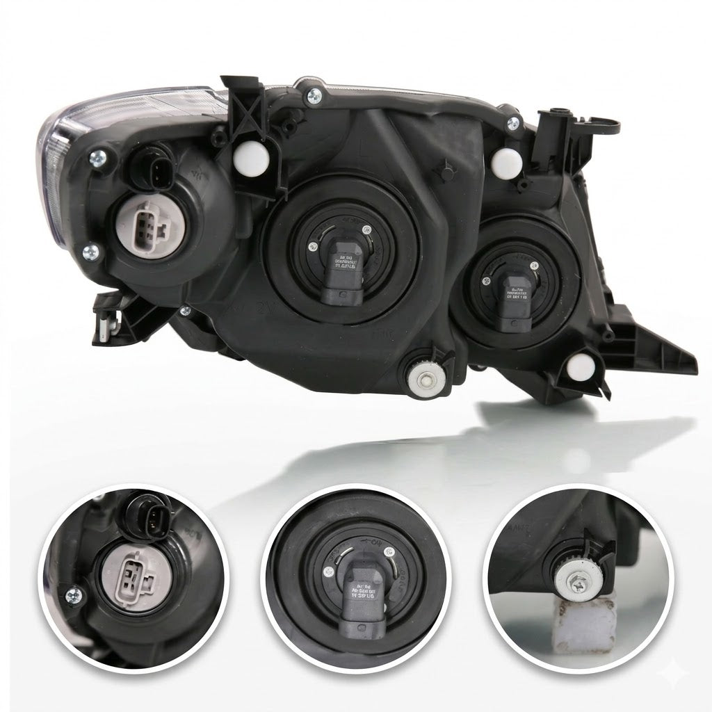 Anzo USA Black Housing Crystal Headlights w/ Amber Reflector for Toyota Corolla (2009-2010)  ANZ121541