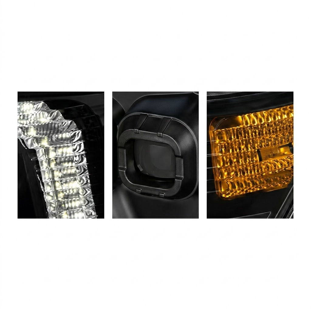 Anzo USA Black Projector Full LED Headlights w/ Sequential Light Bar for Toyota Tacoma (2005-2011) — Pair | ANZ111581