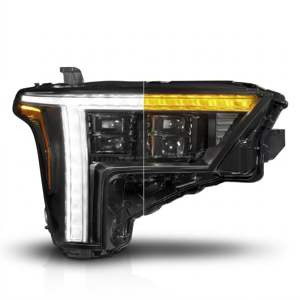 Anzo USA Z-Series Full LED Quad Projector Headlight w/ Dual-Color DRL for Toyota Tundra (2022-2025) — Pair | ANZ111599X