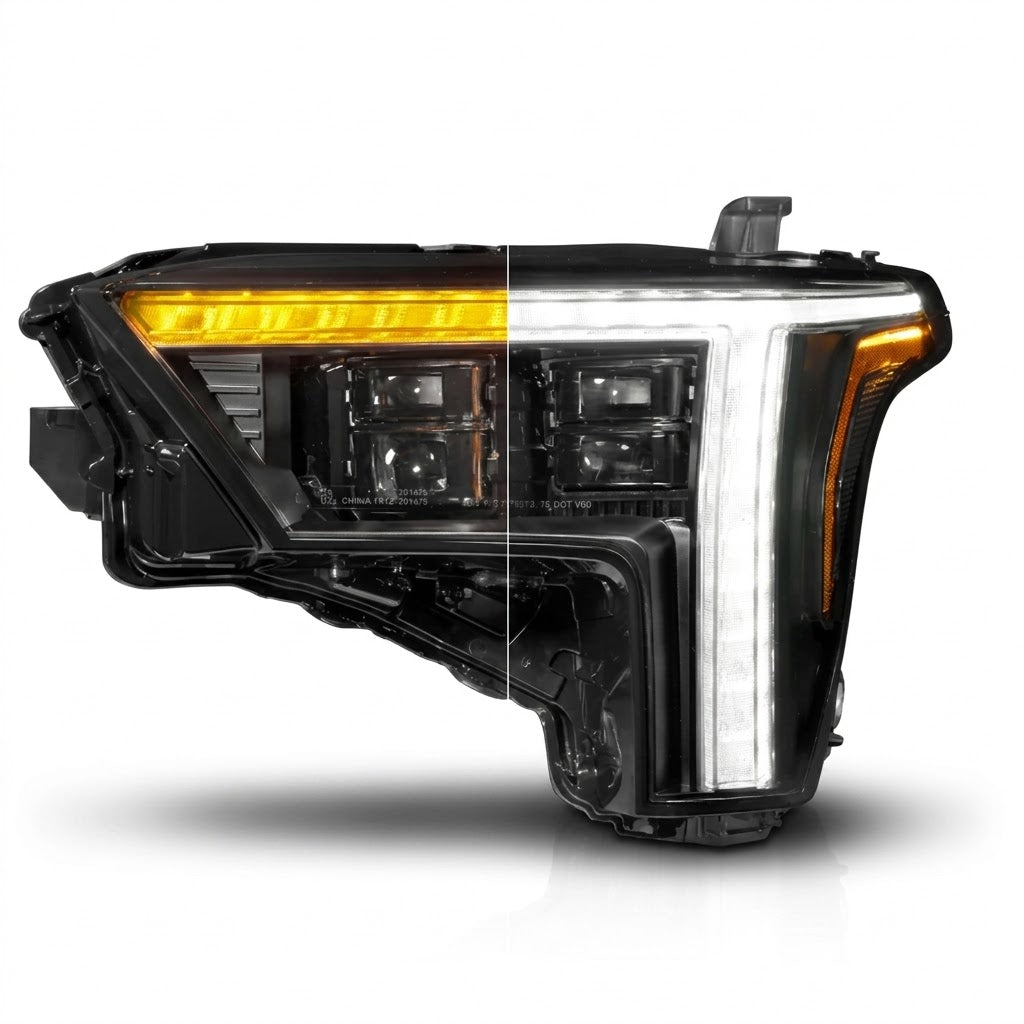 Anzo USA Z-Series Full LED Quad Projector Headlight w/ Dual-Color DRL for Toyota Tundra (2022-2025) — Pair | ANZ111599X