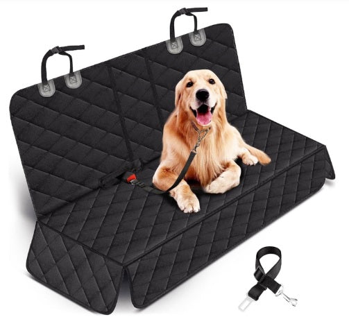 Dog car seat cover, 1 piece | Waterproof | Pet rear seat protector | Pet back seat protector | Dog seat belt | For car, truck, SUV